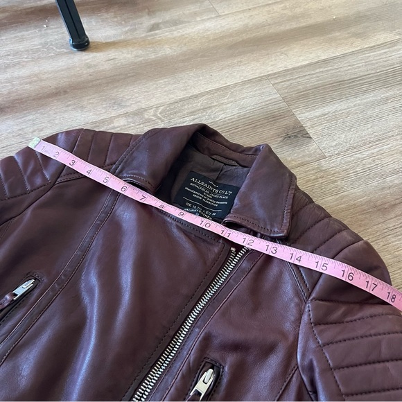 All Saints Oxblood Leather Jacket - Picture 14 of 16